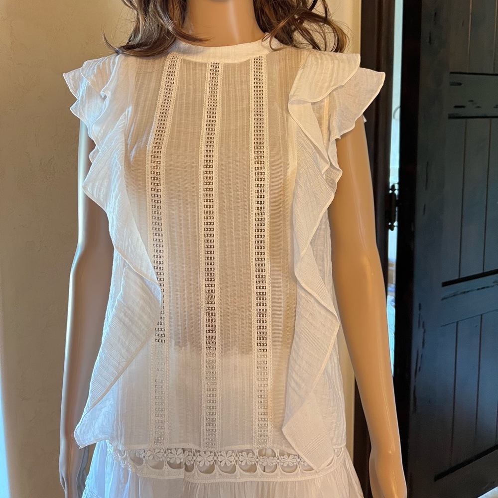 Club Monaco - flutter white tank